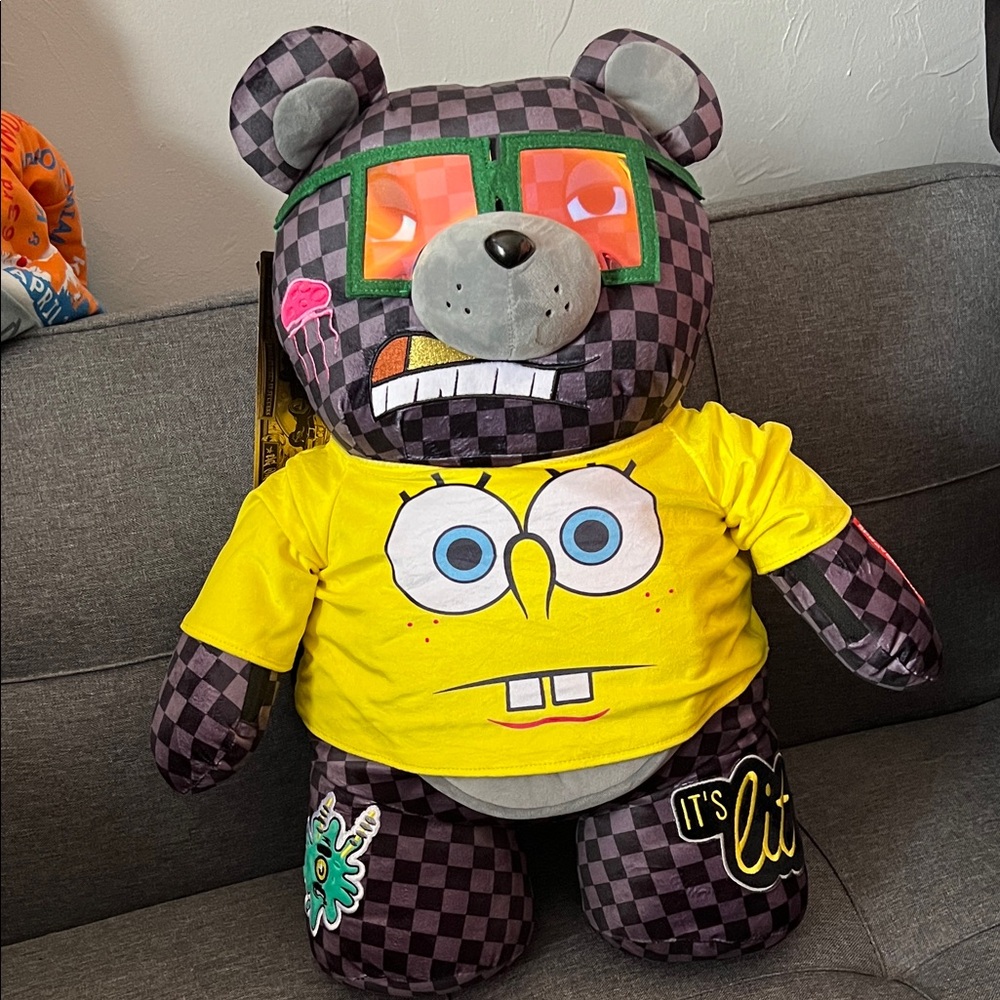 Sprayground Checkered Bear with Yellow Shirt